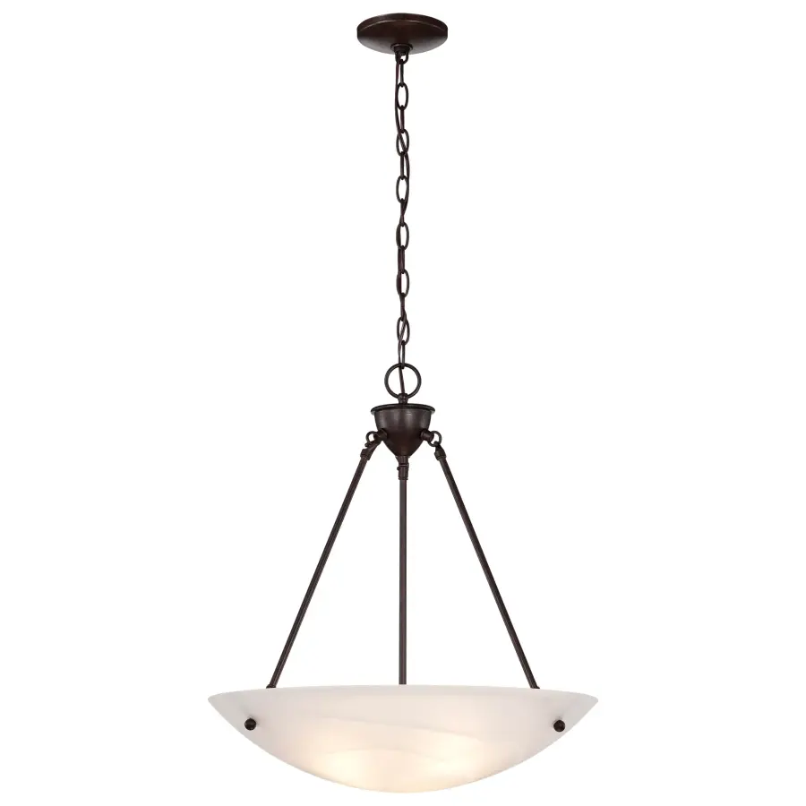 Alabaster Glass Bowl Pendant - 23 Inch - Image 4
