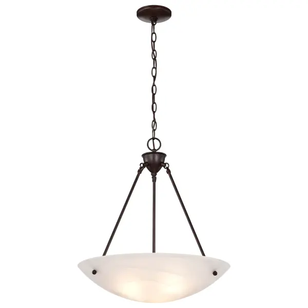 Alabaster Glass Bowl Pendant - 23 Inch - Image 6