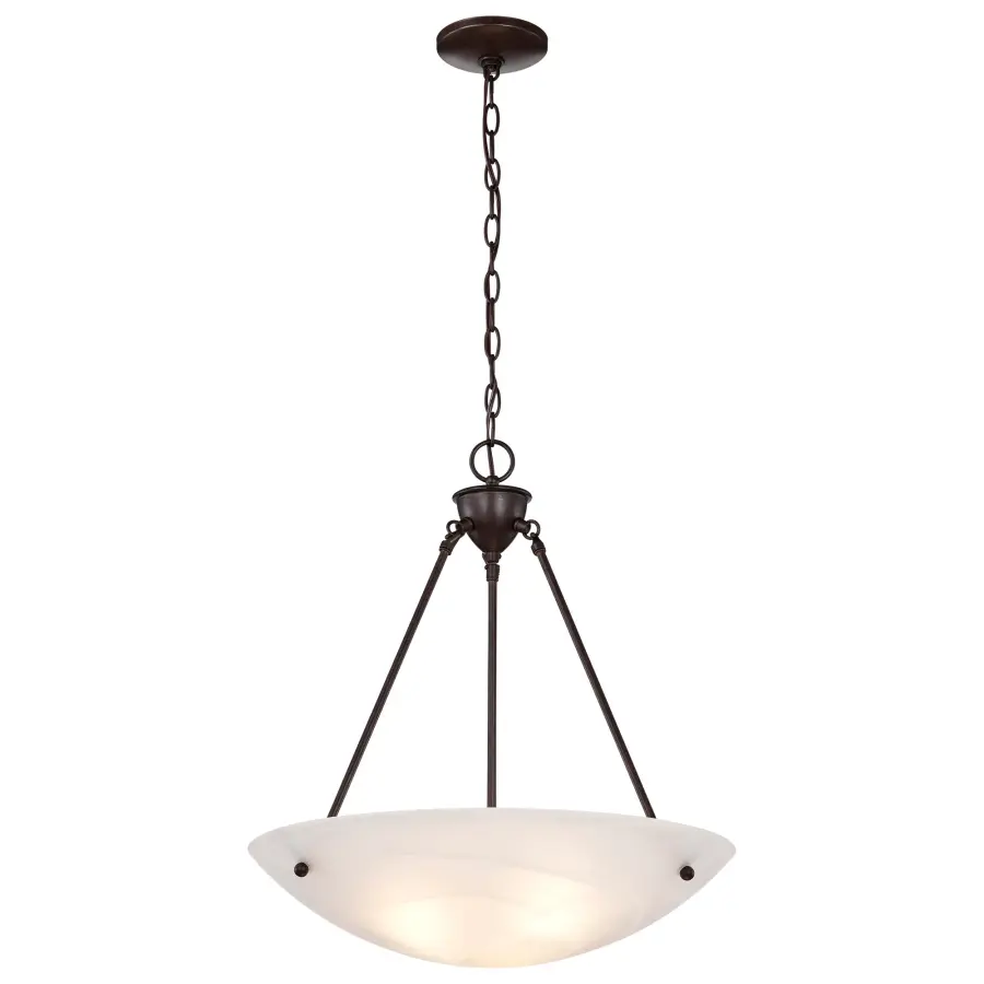 Alabaster Glass Bowl Pendant - 23 Inch - Image 6