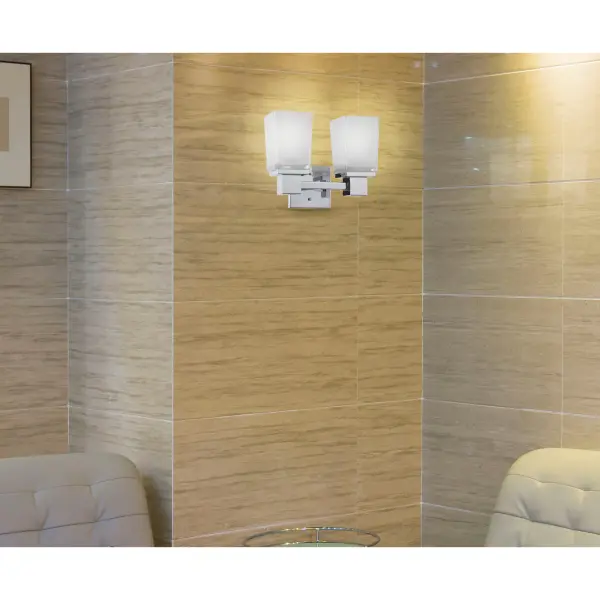 Parker 2-Light Vanity Fixture with Sandstone Etched Glass - Image 2