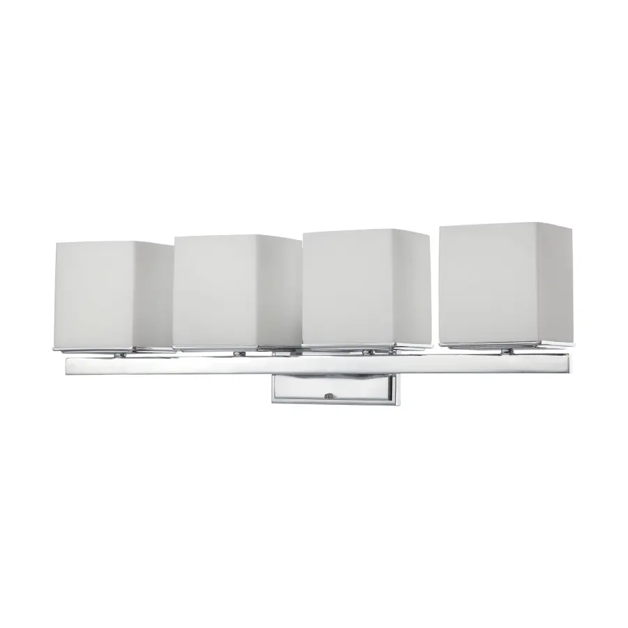 Bento 4-Light Vanity Fixture with Satin White Glass