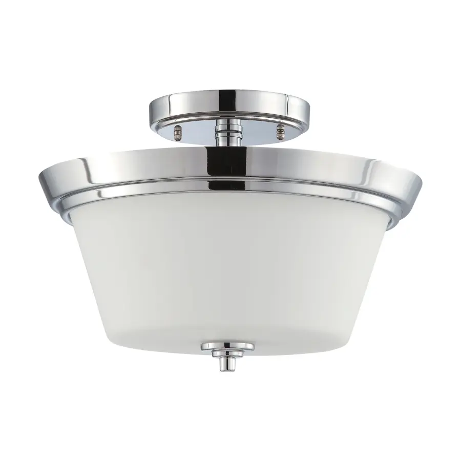 Bento 3-Light Semi-Flush Mount with Satin White Glass