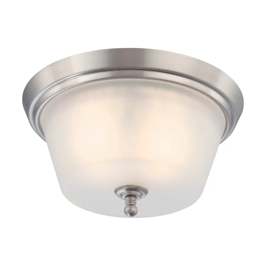 Surrey 2-Light Flush Mount Dome Fixture with Frosted Glass