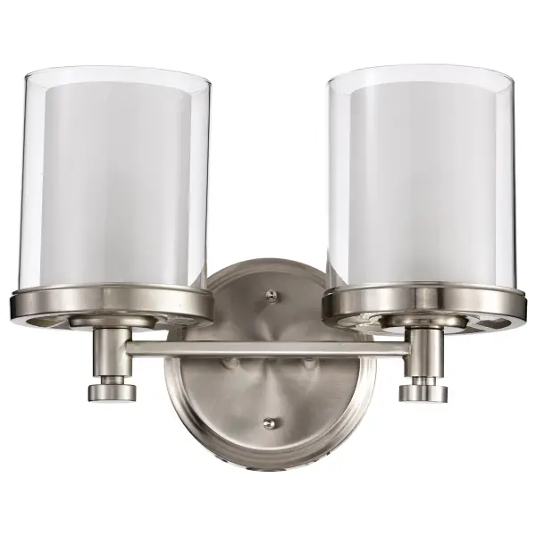 Decker 2-Light Vanity Fixture with Clear and Frosted Glass - Image 4