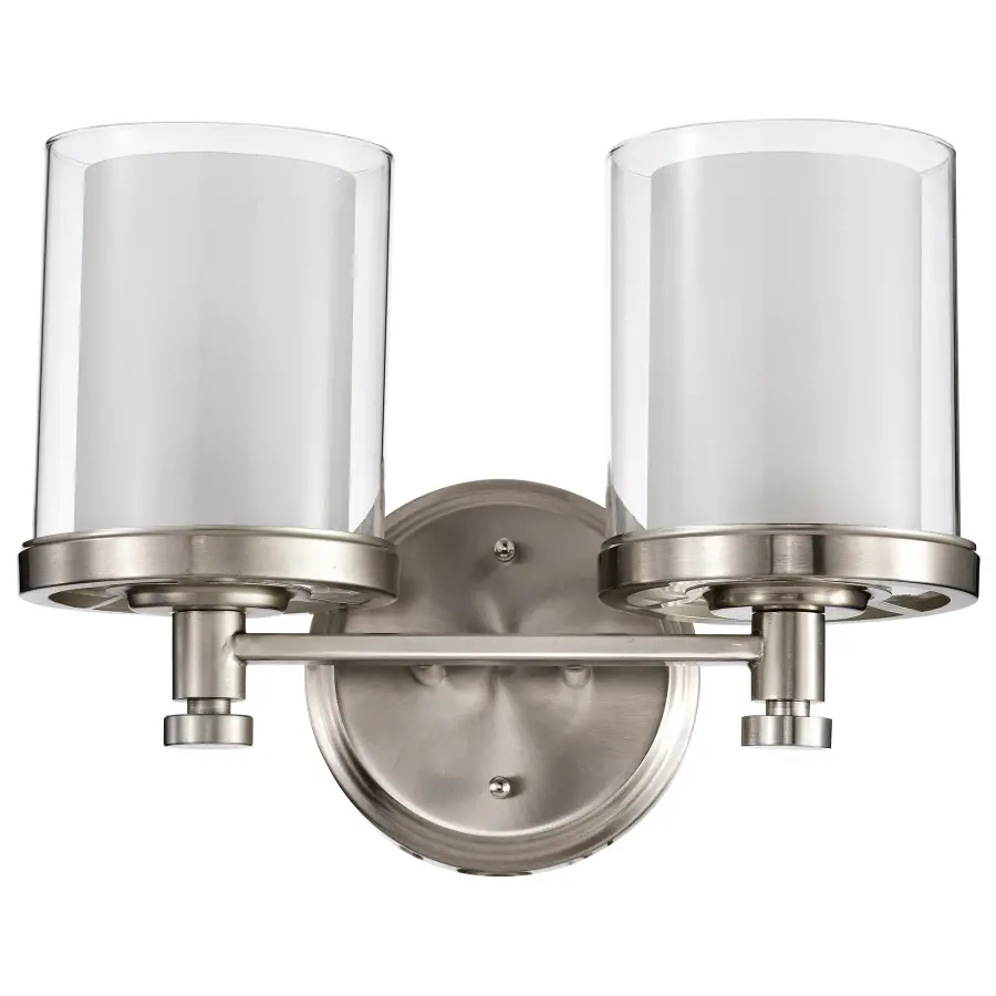 Decker 2-Light Vanity Fixture with Clear and Frosted Glass - Image 4