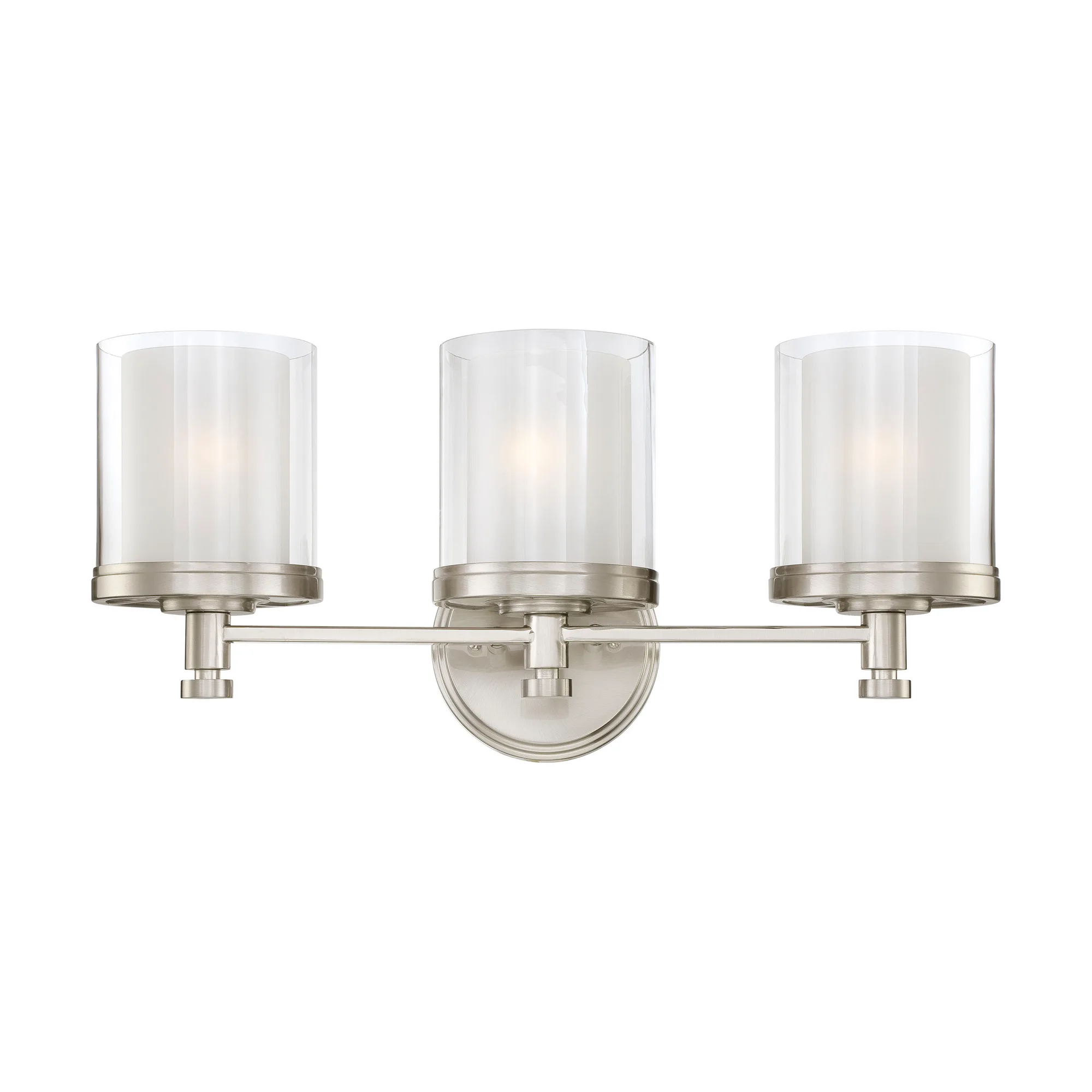 Decker 3-Light Vanity Fixture with Clear and Frosted Glass