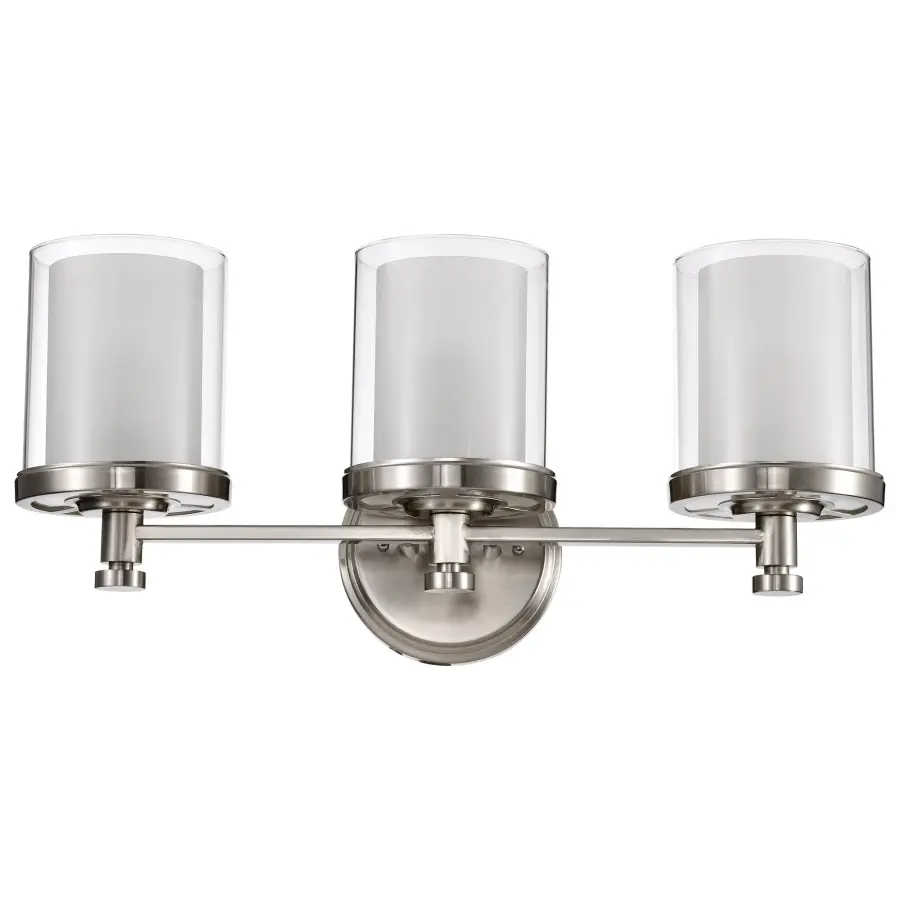 Decker 3-Light Vanity Fixture with Clear and Frosted Glass - Image 2
