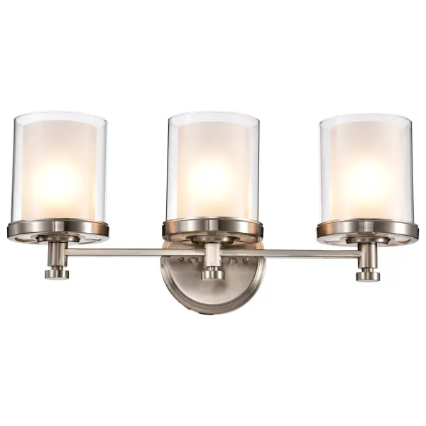 Decker 3-Light Vanity Fixture with Clear and Frosted Glass - Image 3