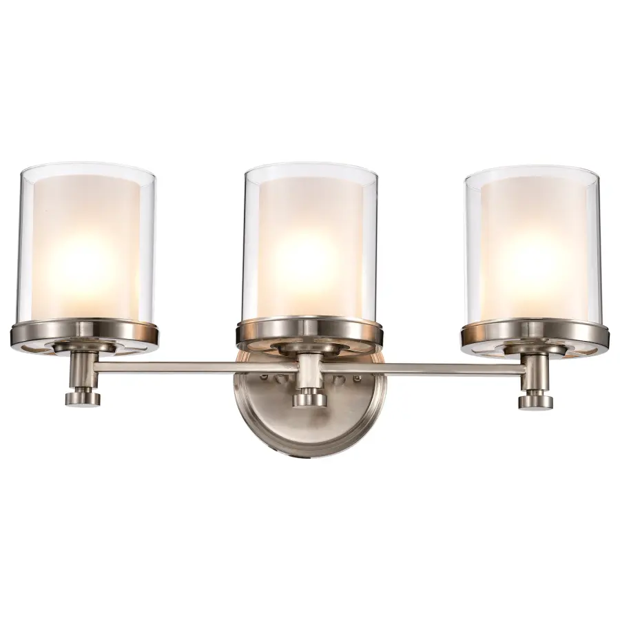 Decker 3-Light Vanity Fixture with Clear and Frosted Glass - Image 3