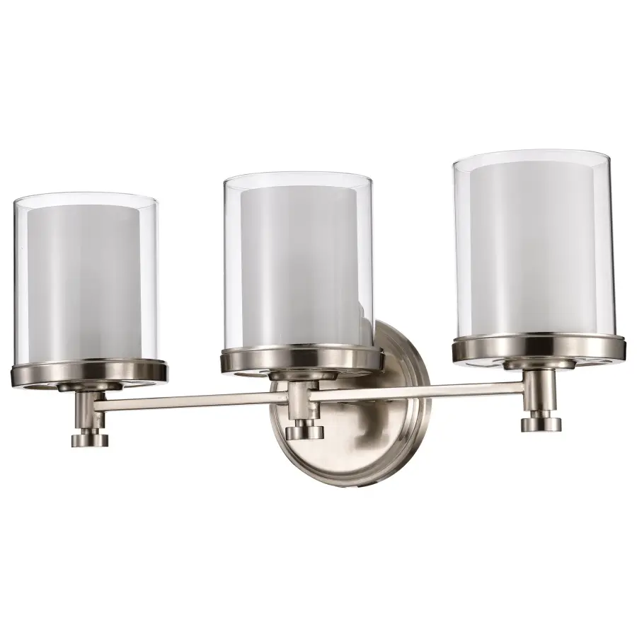 Decker 3-Light Vanity Fixture with Clear and Frosted Glass - Image 4