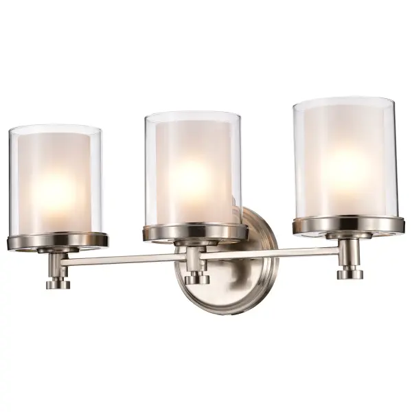Decker 3-Light Vanity Fixture with Clear and Frosted Glass - Image 5