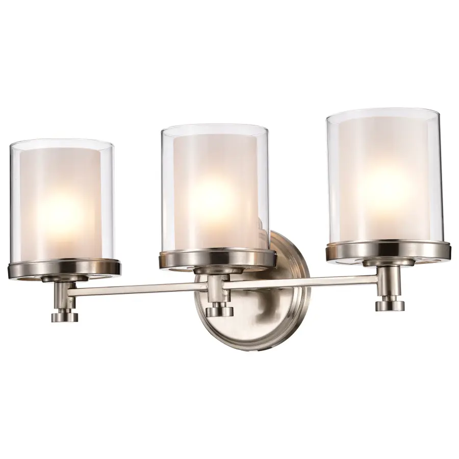Decker 3-Light Vanity Fixture with Clear and Frosted Glass - Image 5