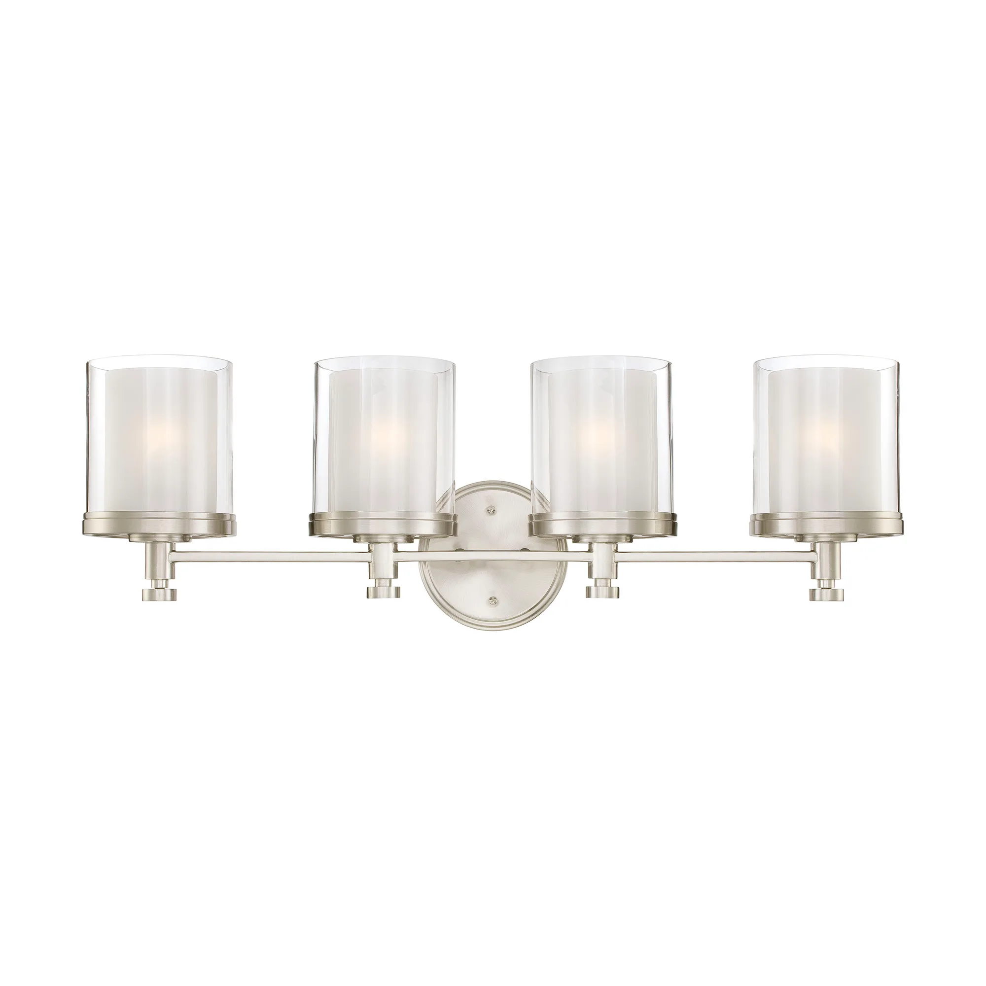 Decker 4-Light Vanity Fixture with Clear and Frosted Glass