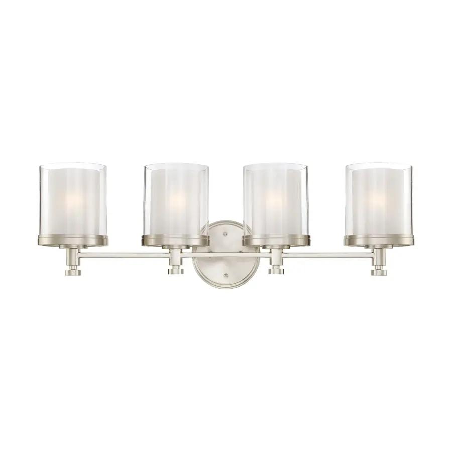 Decker 4-Light Vanity Fixture with Clear and Frosted Glass