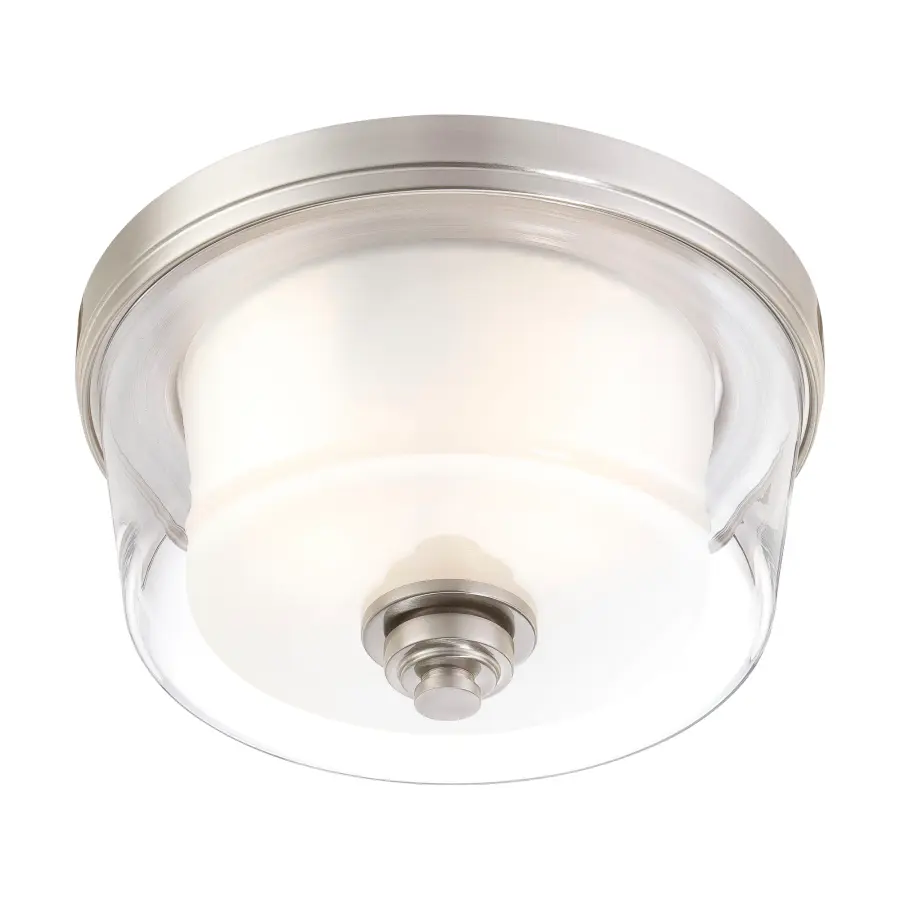Decker 2-Light Flush Mount with Clear and Frosted Glass