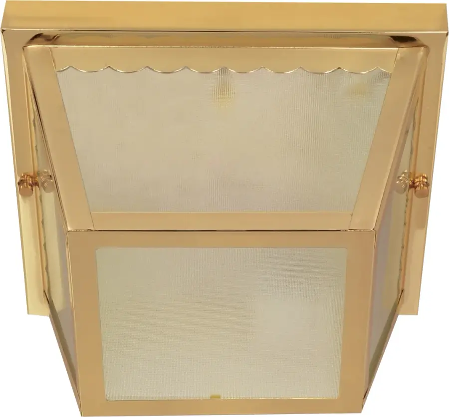 Carport 2-Light Flush Mount in Polished Brass
