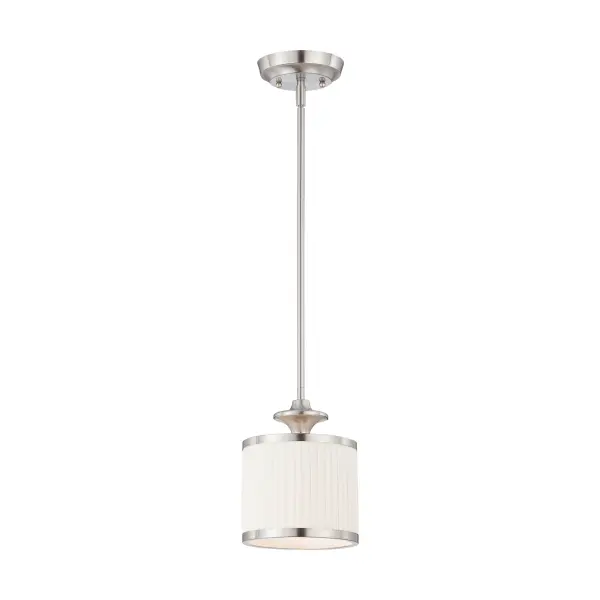 Candice Mini Pendant with Pleated White Shade - Image 1