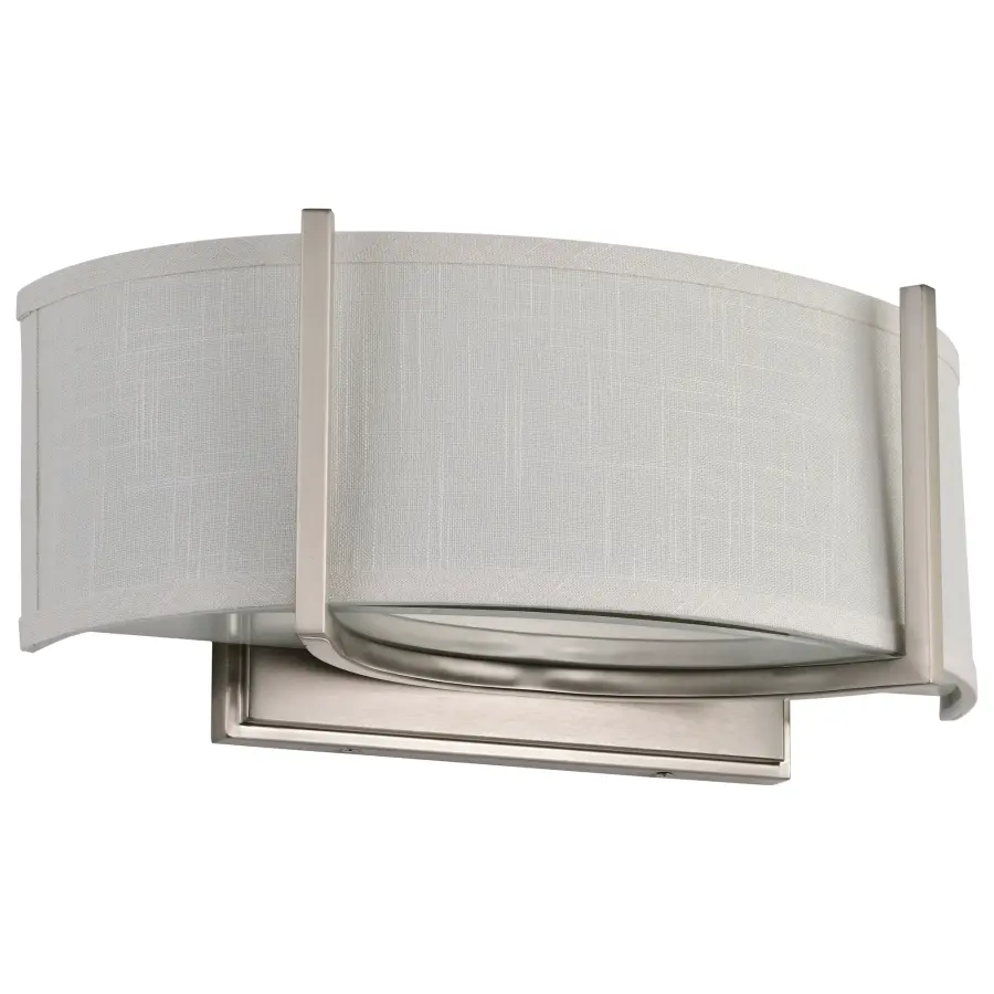 Gemini 2-Light Wall Sconce with Slate Gray Fabric Shade - Image 1