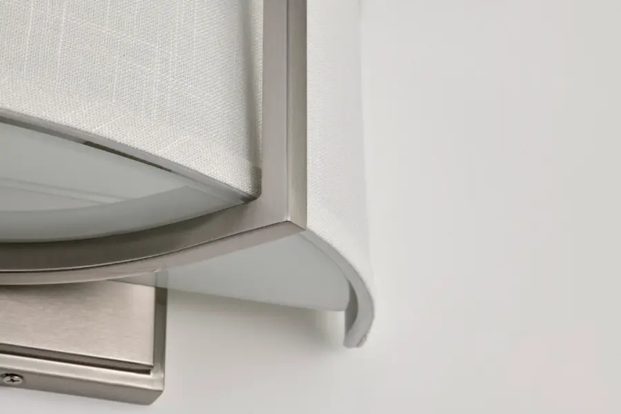 Gemini 2-Light Wall Sconce with Slate Gray Fabric Shade - Image 13
