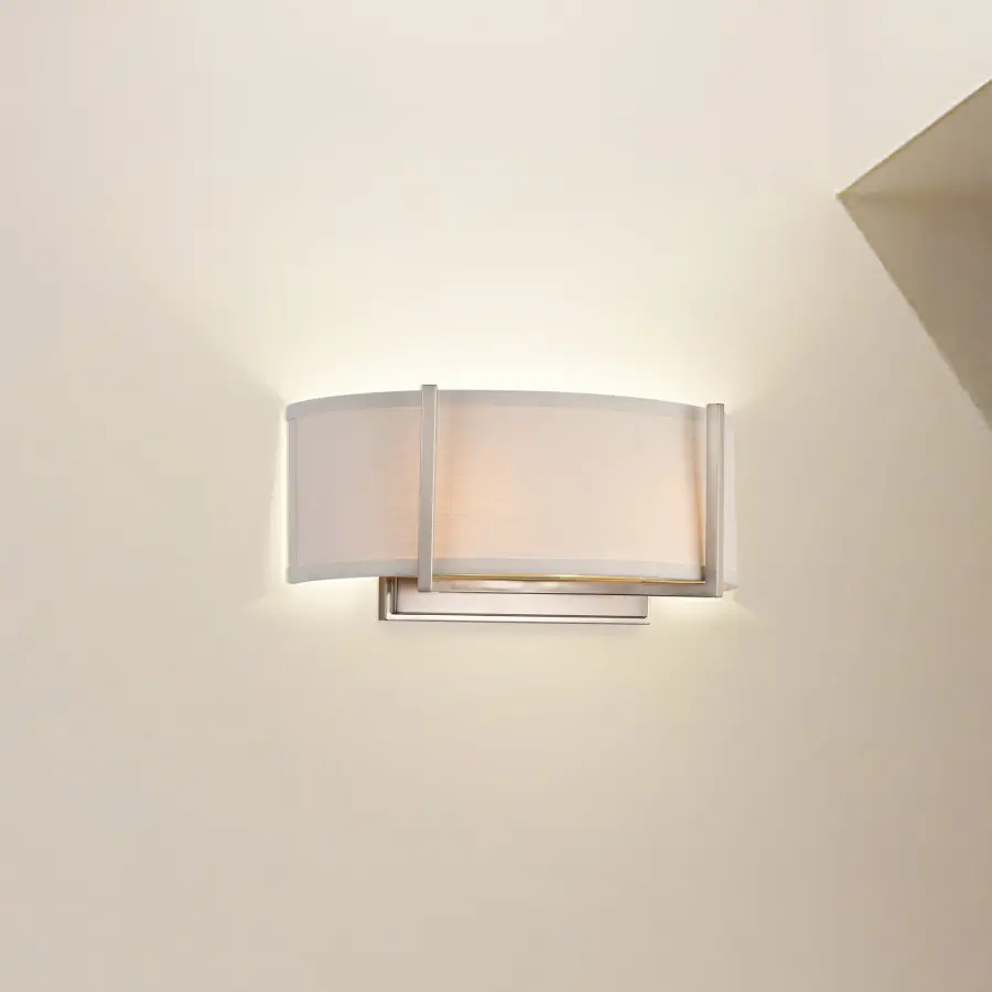 Gemini 2-Light Wall Sconce with Slate Gray Fabric Shade - Image 17