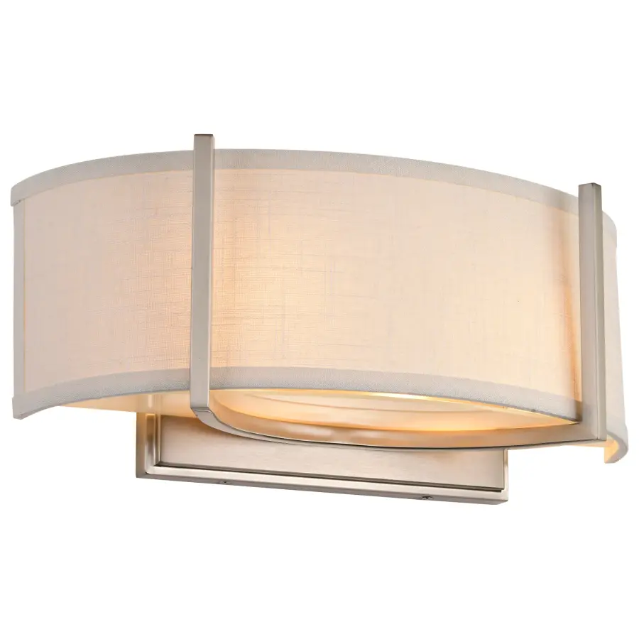 Gemini 2-Light Wall Sconce with Slate Gray Fabric Shade - Image 3