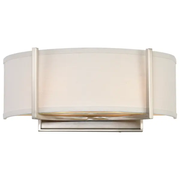 Gemini 2-Light Wall Sconce with Slate Gray Fabric Shade - Image 5
