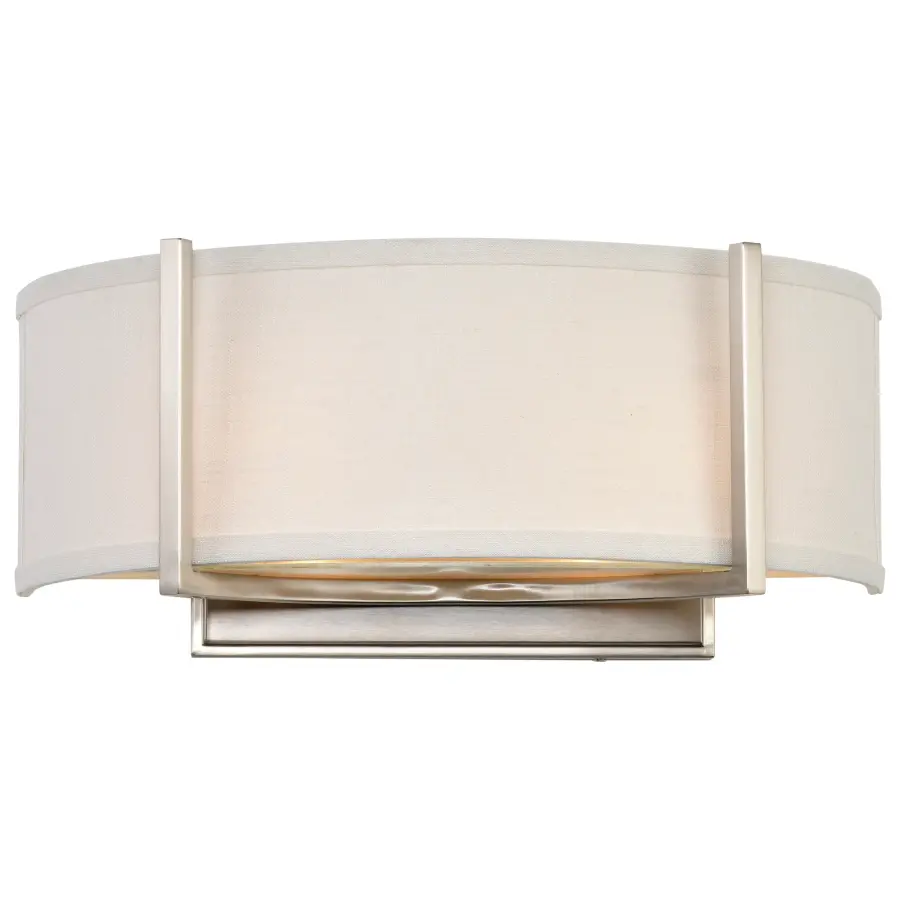 Gemini 2-Light Wall Sconce with Slate Gray Fabric Shade - Image 5