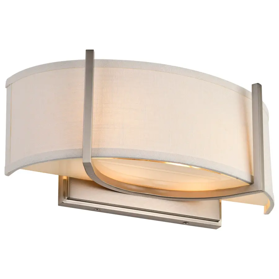 Gemini 2-Light Wall Sconce with Slate Gray Fabric Shade - Image 7