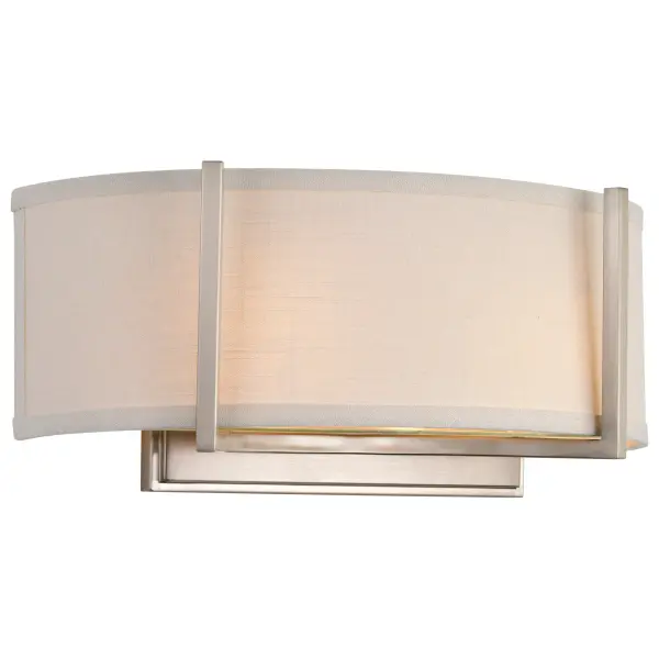 Gemini 2-Light Wall Sconce with Slate Gray Fabric Shade - Image 9