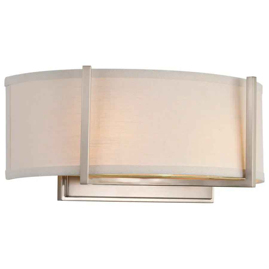 Gemini 2-Light Wall Sconce with Slate Gray Fabric Shade - Image 9