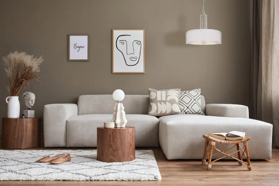 Sleek Contemporary Pendant with Sophisticated Fabric Shade - Image 2