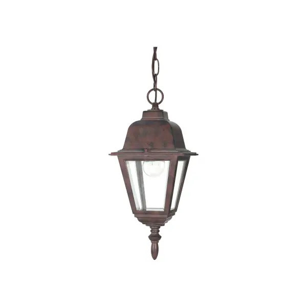 The Briton hanging lantern combines traditional elegance with practical outdoor durability. Its 10-inch size and clear glass panels provide ample illumination while the old bronze finish adds sophisticated curb appeal.