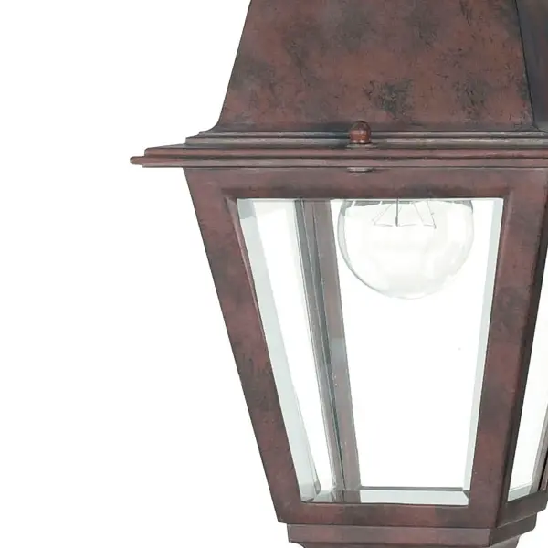 The Briton hanging lantern combines traditional elegance with practical outdoor durability. Its 10-inch size and clear glass panels provide ample illumination while the old bronze finish adds sophisticated curb appeal. - alternate view
