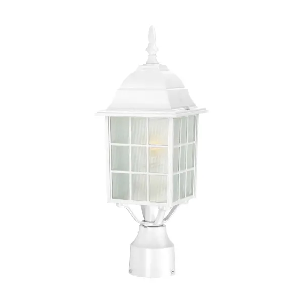 Classic White Post Lantern with Soft, Welcoming Illumination - Image 1