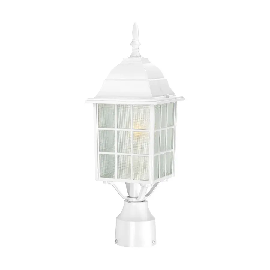 Classic White Post Lantern with Soft, Welcoming Illumination - Image 1