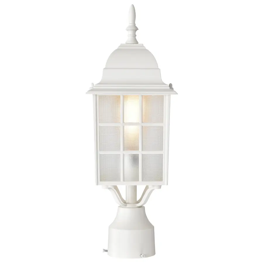 Classic White Post Lantern with Soft, Welcoming Illumination - Image 4