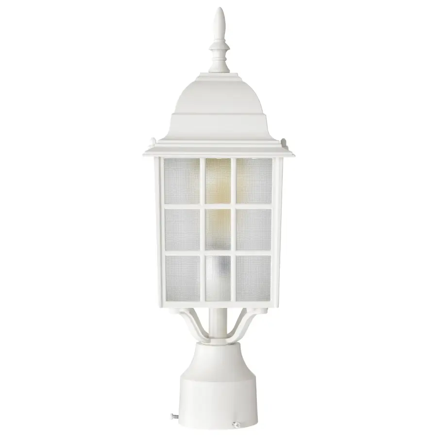 Classic White Post Lantern with Soft, Welcoming Illumination - Image 5