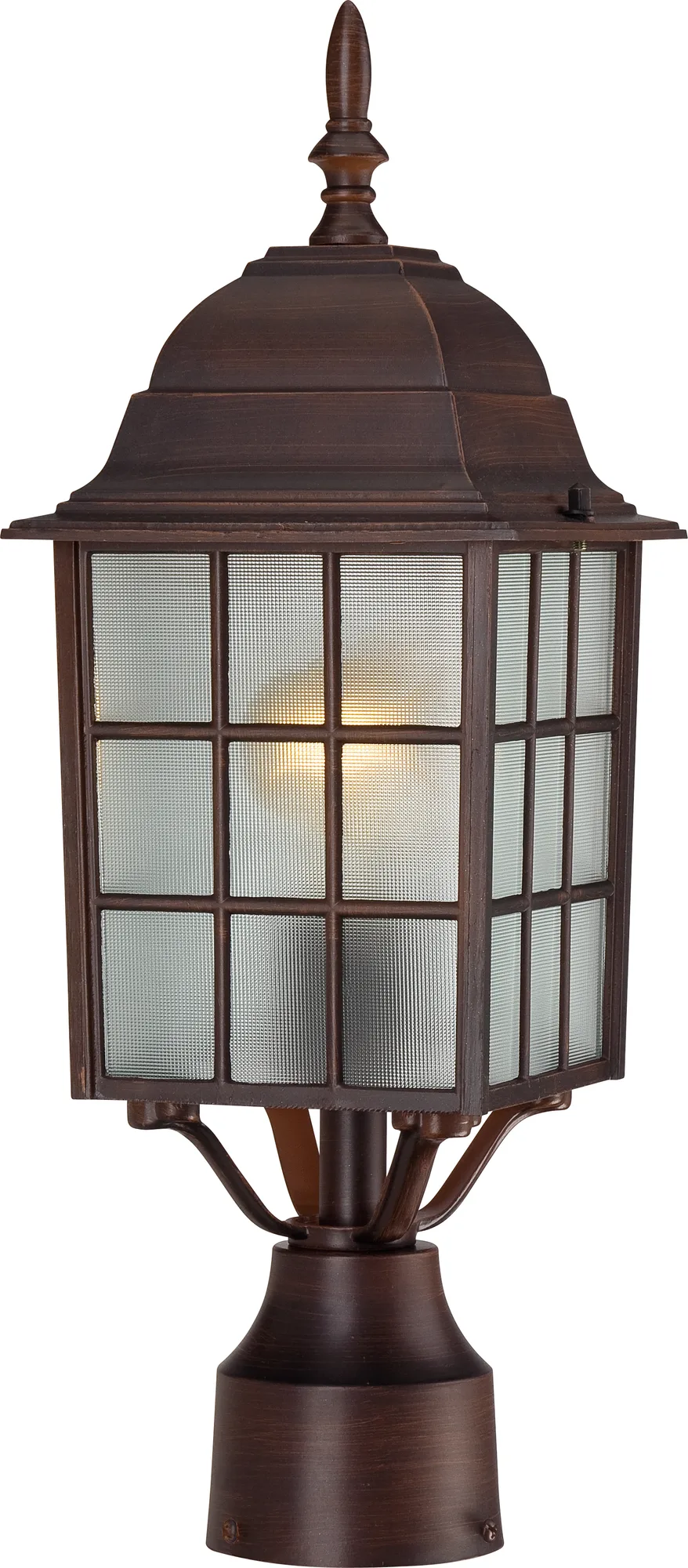 Adams Outdoor Post Light with Frosted Glass