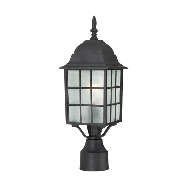 The Adams post lantern combines timeless traditional design with practical frosted glass that softens harsh glare. At 17 inches tall, it provides welcoming outdoor lighting for entryways, pathways, and patios.