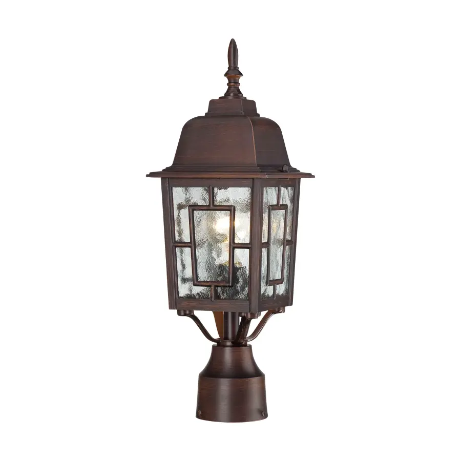 Architectural Outdoor Post Light with Distinctive Water Glass Design - Image 1