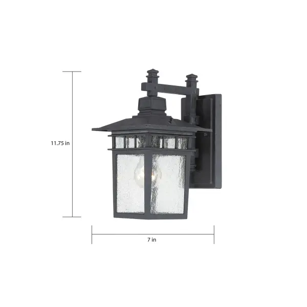 Cove Neck 12" Outdoor Wall Lantern with Clear Seed Glass - Image 4