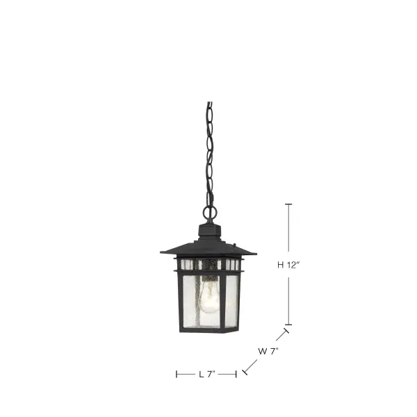 Cove Neck 1-Light Outdoor Hanging Lantern with Clear Seeded Glass - Image 4