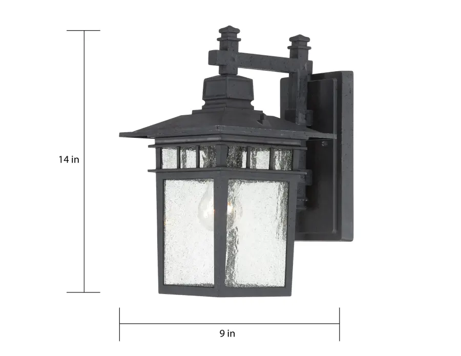 Cove Neck 14" Outdoor Wall Lantern with Clear Seeded Glass - Image 2