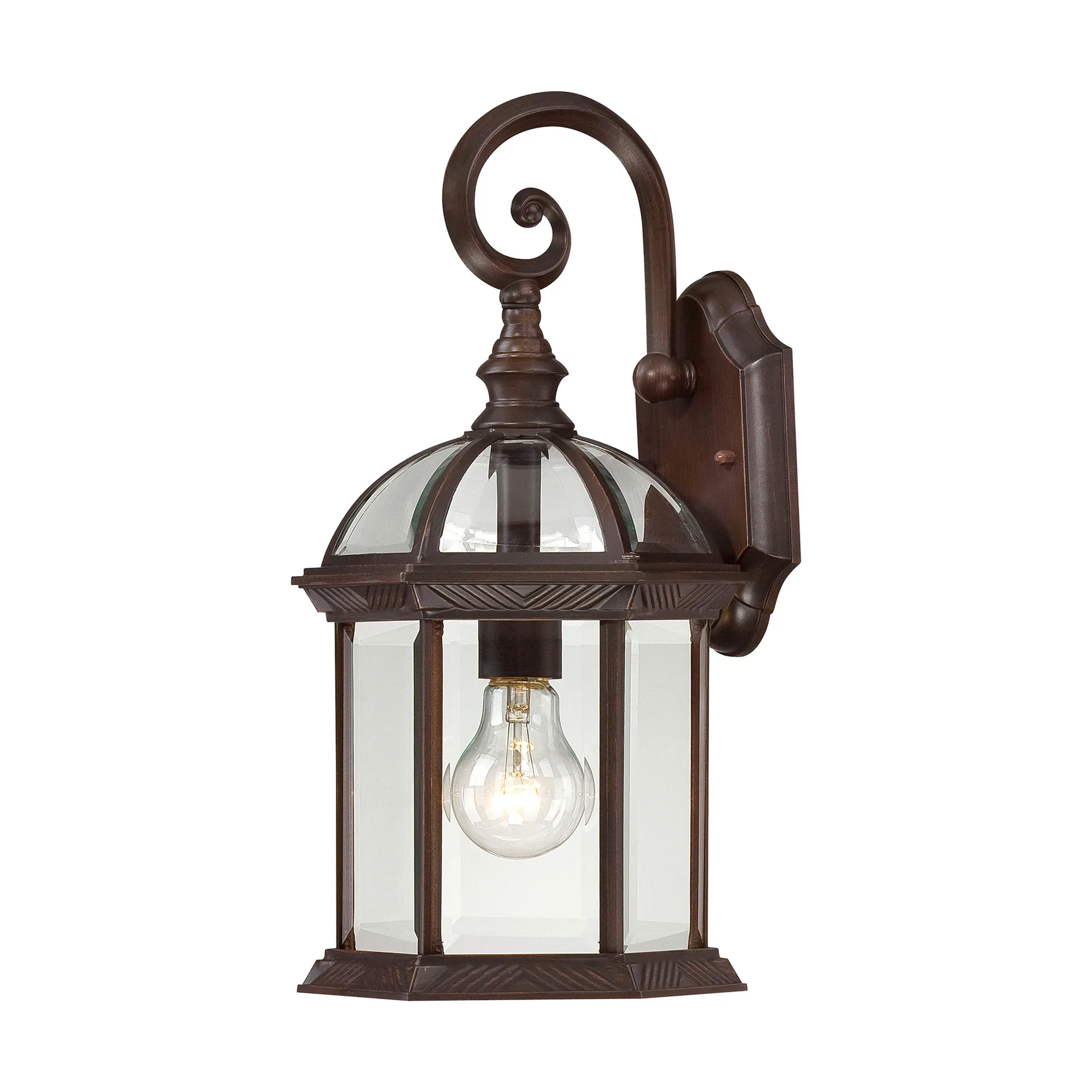 Boxwood 15" Outdoor Wall Sconce with Clear Beveled Glass