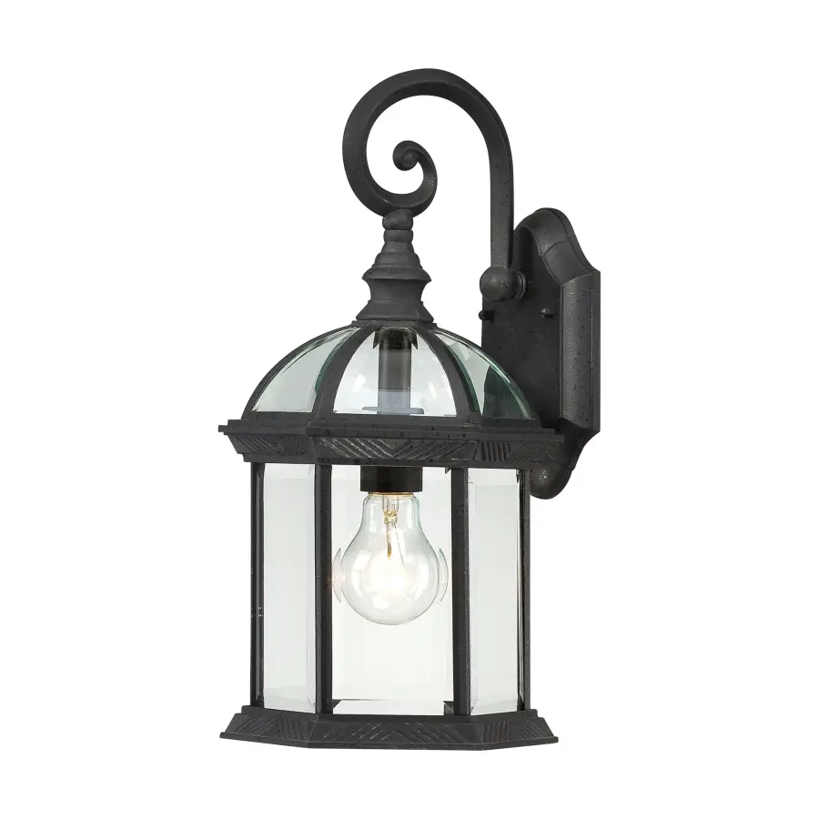 Boxwood 15" Outdoor Wall Sconce with Clear Beveled Glass