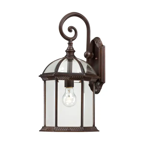 The Boxwood collection delivers understated elegance with its open design and clear beveled glass. At 19 inches, this outdoor wall sconce provides substantial presence while maintaining graceful proportions, perfect for creating a welcoming first impression.