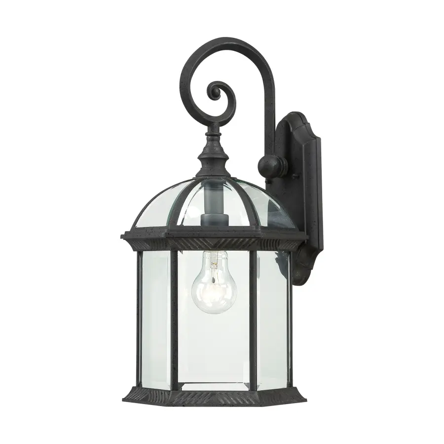 Boxwood 19" Outdoor Wall Sconce with Clear Beveled Glass - Image 1