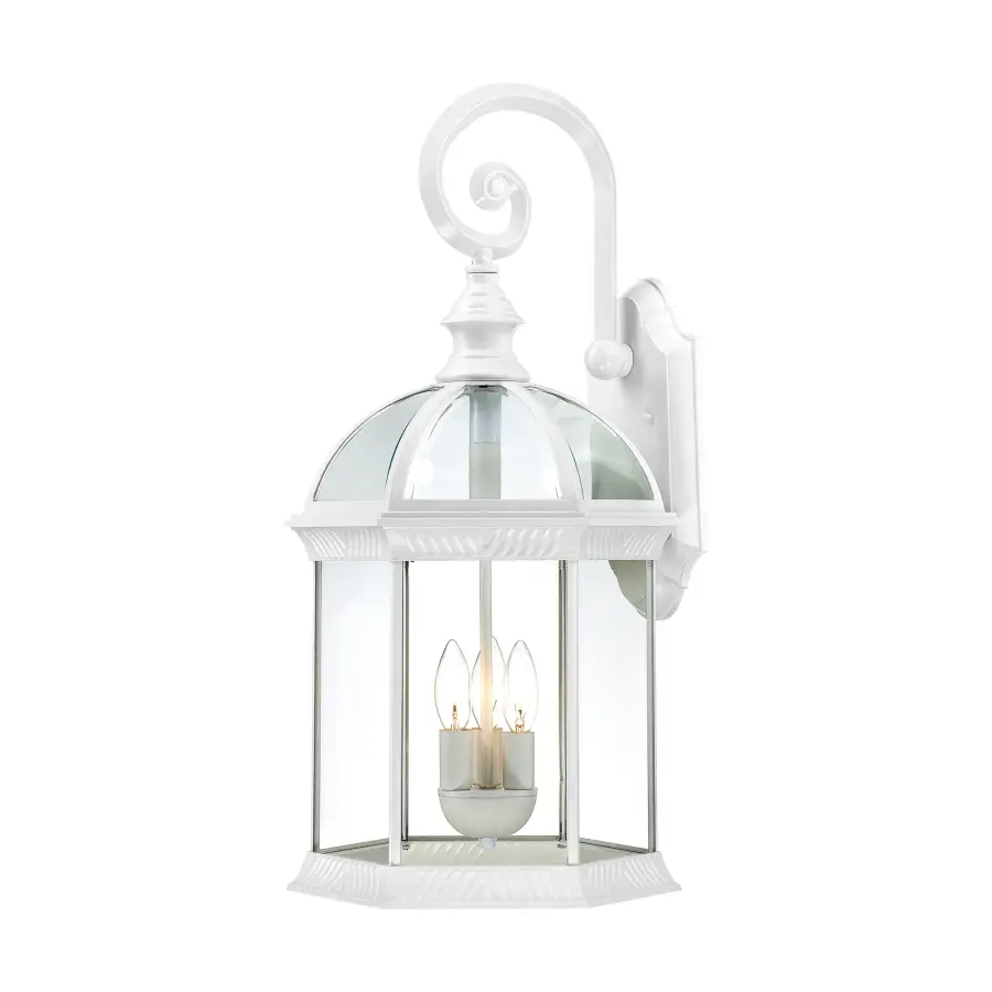 Boxwood 3-Light Outdoor Wall Sconce with Clear Beveled Glass