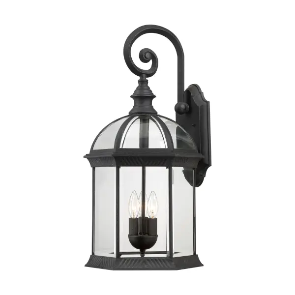 Boxwood 3-Light Outdoor Wall Lantern with Clear Beveled Glass