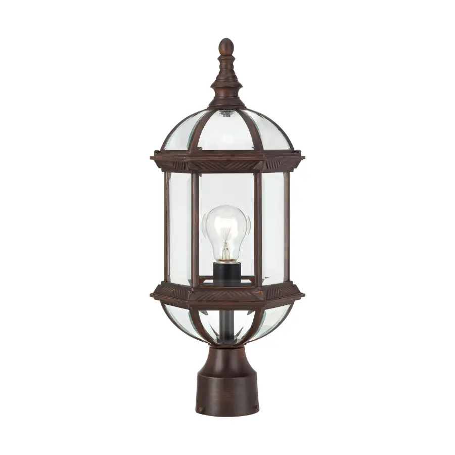 Boxwood 19" Outdoor Post Light with Clear Beveled Glass